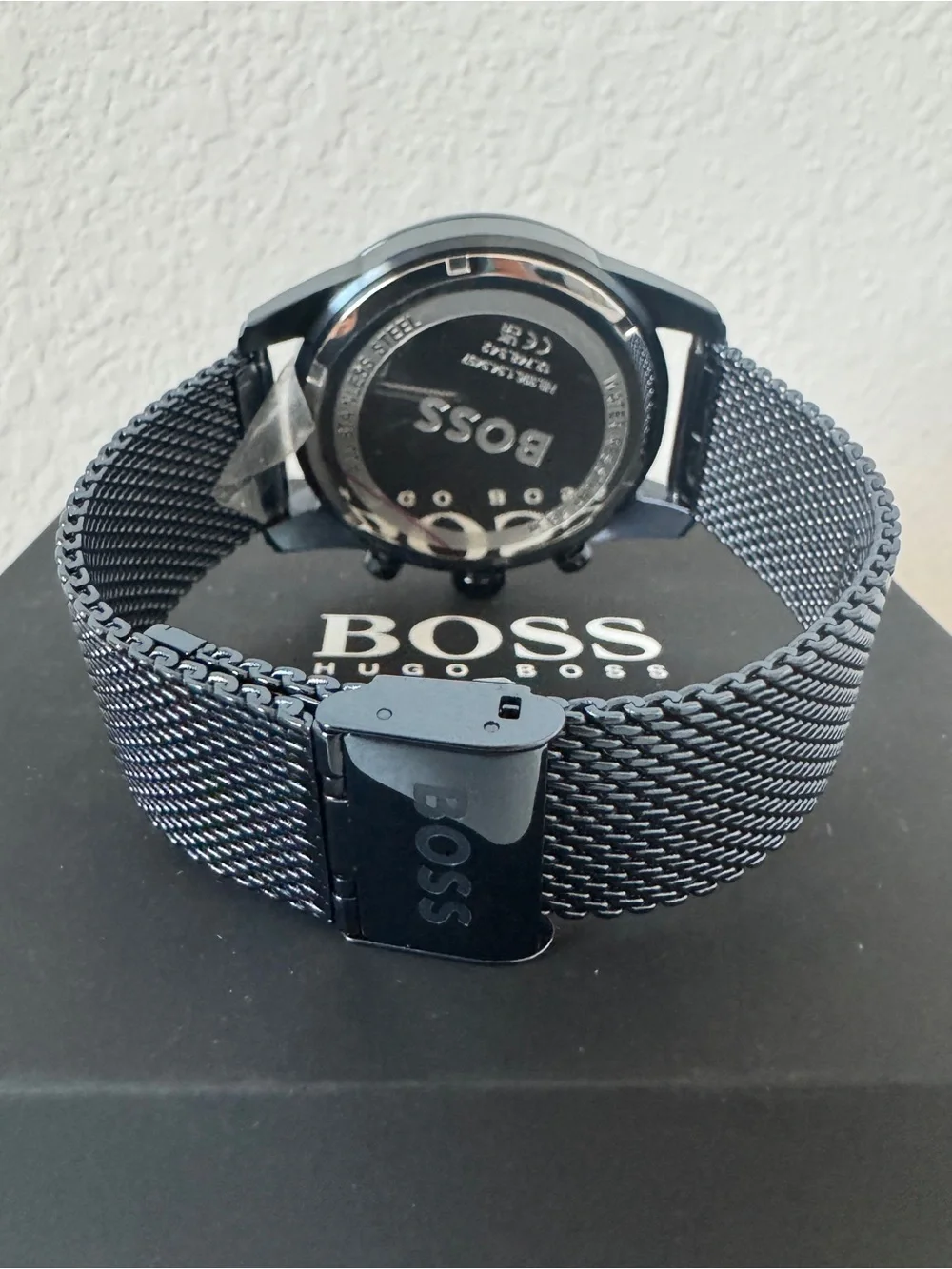 Boss Hugo Boss Skymaster Blue Mesh Steel Bracelet Chronograph Watch 44mm